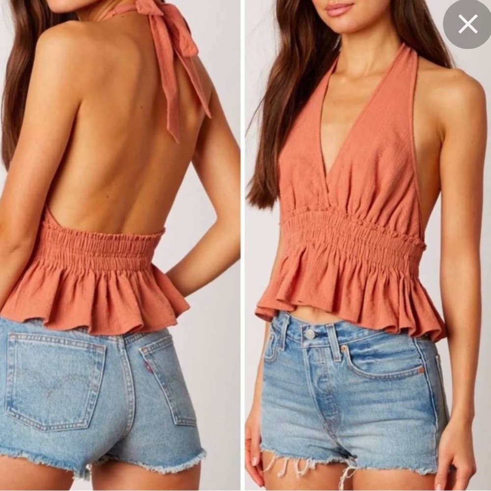 Cotton candy la backless halter top M like new